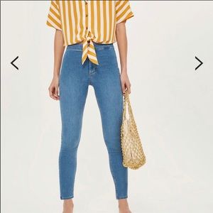 Topshop PETITE Mid Blue Joni Jeans